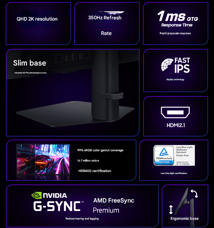 Samsung bán màn hình gaming giá chỉ 8.4 triệu nhưng tần số quét 350Hz, phân giải QHD, chân đế nhỏ gọn đa năng- Ảnh 3. Samsung bán màn hình gaming giá chỉ 8.4 triệu nhưng tần số quét 350Hz, phân giải QHD, chân đế nhỏ gọn đa năng- Ảnh 3.