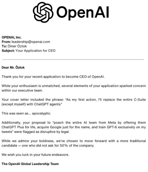 Đề xuất cải cách táo bạo để làm CEO OpenAI, chuyên gia công nghệ nhận lời từ chối phũ phàng- Ảnh 1. Đề xuất cải cách táo bạo để làm CEO OpenAI, chuyên gia công nghệ nhận lời từ chối phũ phàng- Ảnh 1.