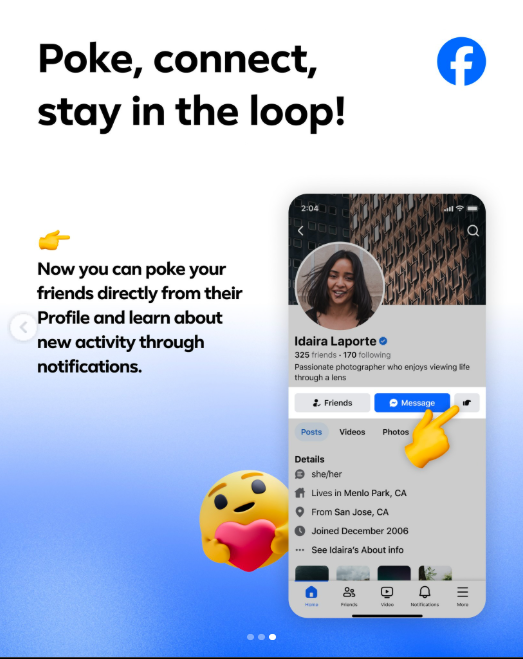 Facebook chuẩn bị sở hữu một điểm chung với quán bi-a: Meta hồi sinh tính năng "Chọc" huyền thoại- Ảnh 2. Facebook chuẩn bị sở hữu một điểm chung với quán bi-a: Meta hồi sinh tính năng "Chọc" huyền thoại- Ảnh 2.