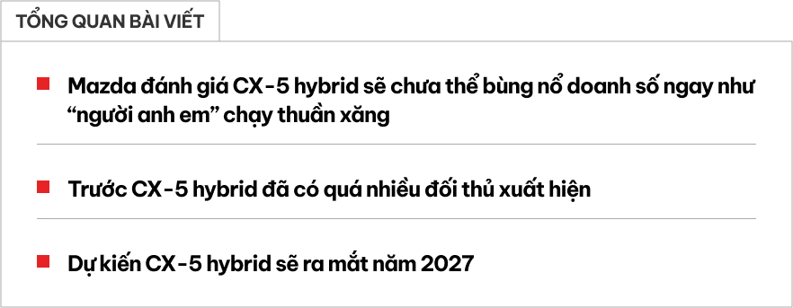 Mazda CX-5 hybrid sẽ khó bán, phải đến 2030 mới bùng nổ và đây là lý do- Ảnh 1. Mazda CX-5 hybrid sẽ khó bán, phải đến 2030 mới bùng nổ và đây là lý do- Ảnh 1.