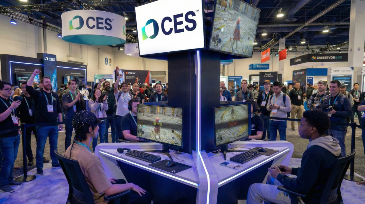 Giữa hội chợ CES, c&oacute; người đang chơi Black Myth: Wukong v&agrave; Elden Ring chỉ bằng bộ n&atilde;o của m&igrave;nh- Ảnh 1.