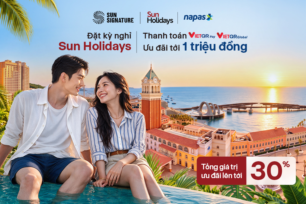 NAPAS &ndash; Sun Holidays: Đặt kỳ nghỉ, tặng 1 triệu đồng với VietQRPay &ndash; VietQRGlobal - Ảnh 1.