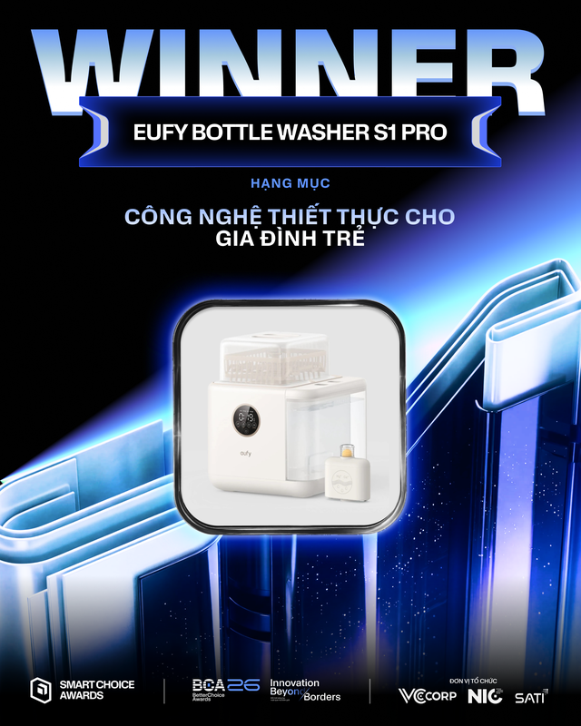 eufy Bottle Washer S1 Pro được vinh danh Công nghệ thiết thực cho gia đình trẻ tại Better Choice Awards 2026 - Ảnh 1.