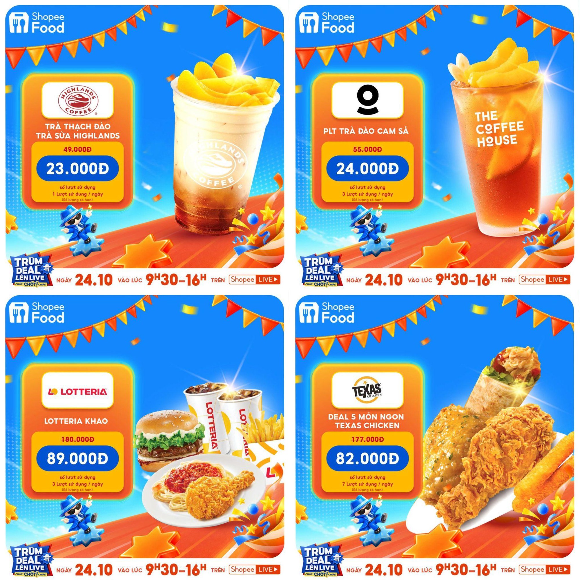 Đ&oacute;n m&ugrave;a lễ hội c&ugrave;ng ShopeeFood với loạt deal hời giảm đến 50% tr&ecirc;n Tr&ugrave;m Deal L&ecirc;n Live 24.10 - Ảnh 1.