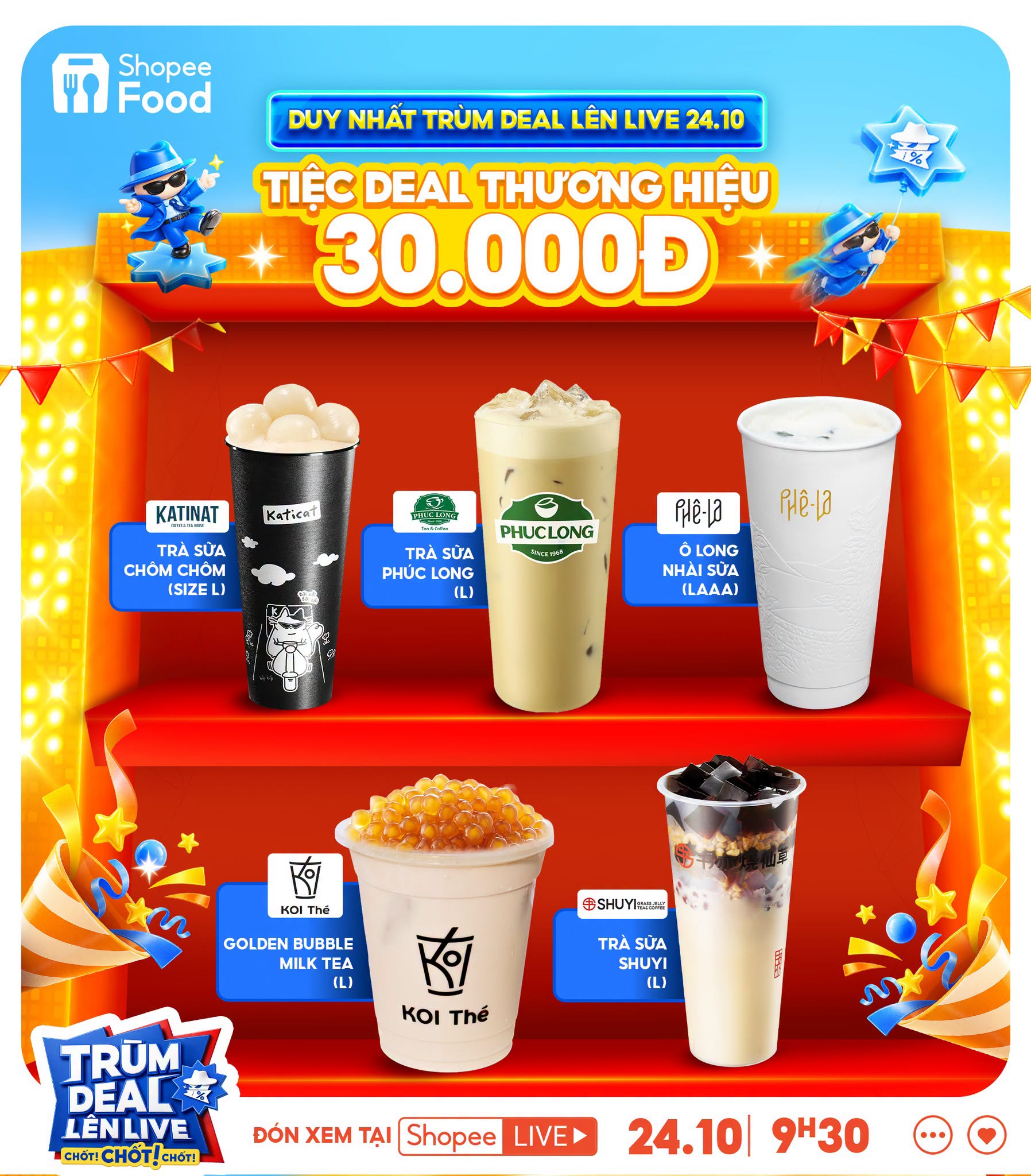 Đ&oacute;n m&ugrave;a lễ hội c&ugrave;ng ShopeeFood với loạt deal hời giảm đến 50% tr&ecirc;n Tr&ugrave;m Deal L&ecirc;n Live 24.10 - Ảnh 2.