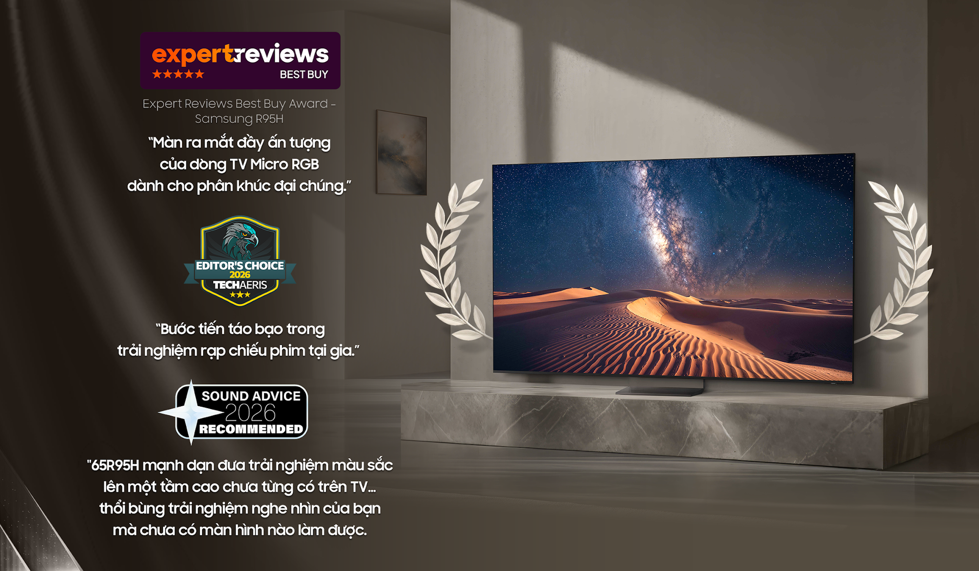 &rlm;Samsung TV v&agrave; loa 2026 được chuy&ecirc;n gia đ&aacute;nh gi&aacute; cao về h&igrave;nh ảnh, &acirc;m thanh, gaming&rlm; - Ảnh 1.