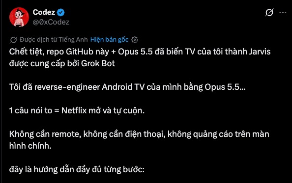 Nhờ Claude vibe code biến TV th&agrave;nh "Jarvis", n&oacute;i một c&acirc;u l&agrave; Netflix tự chạy - Ảnh 1.