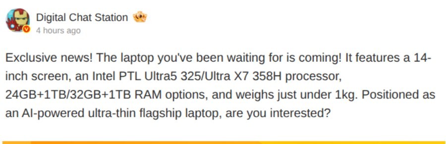 Xiaomi sắp trở lại đường đua laptop với mẫu ultrabook AI si&ecirc;u nhẹ, d&ugrave;ng chip Intel Ultra 2026 mới nhất?- Ảnh 2.