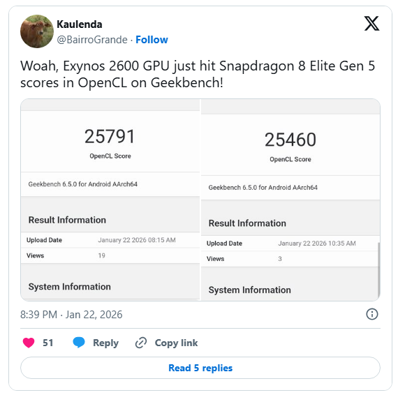 Exynos 2600 đ&atilde; lộ điểm đồ họa, "đuổi bắt" rất s&aacute;t với Snapdragon 8 Elite Gen 5- Ảnh 2.