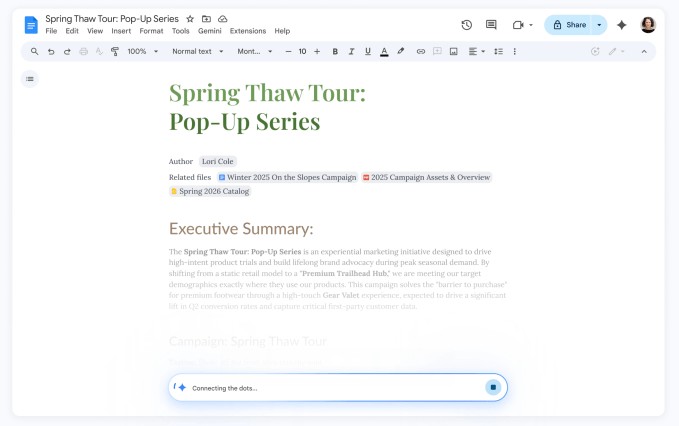 Google t&iacute;ch hợp AI Gemini s&acirc;u rộng v&agrave;o Docs, Sheets, Slides v&agrave; Drive, n&acirc;ng cao năng suất l&agrave;m việc - Ảnh 1.
