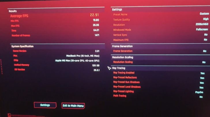 MacBook Pro M5 Max thể hiện sức mạnh chơi game, tiệm cận RTX 5080 khi kh&ocirc;ng cắm sạc - Ảnh 2.