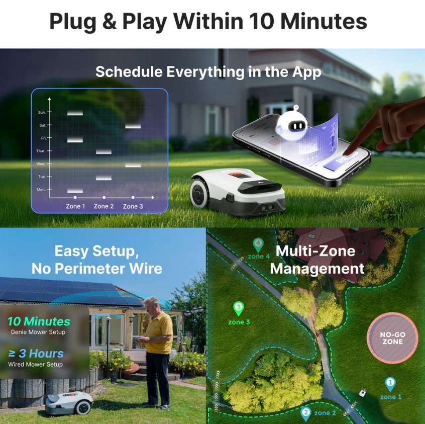 Robot cắt cỏ ANTHBOT Genie ra mắt với AI v&agrave; định vị RTK, kh&ocirc;ng cần d&acirc;y bi&ecirc;n- Ảnh 2.