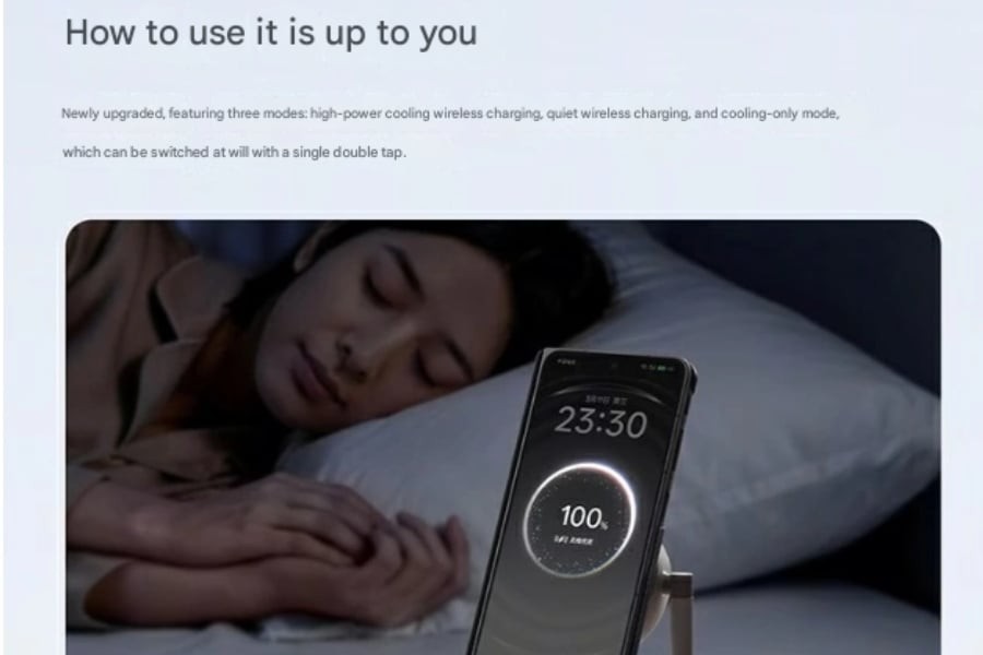 OPPO Magnetic Turbo 2 AIRVOOC 50W t&iacute;ch hợp l&agrave;m m&aacute;t, hỗ trợ iPhone v&agrave; ch&acirc;n đế xoay 360 độ - Ảnh 3.