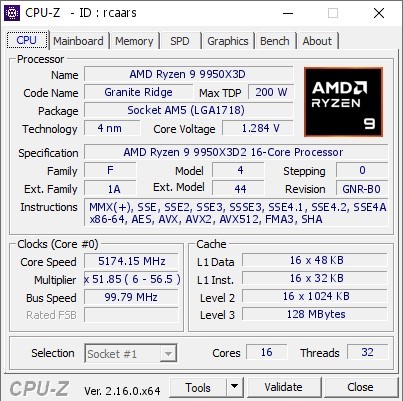 AMD Ryzen 9 9950X3D2 lộ diện tr&ecirc;n CPU-Z với dung lượng L3 cache thấp hơn kỳ vọng - Ảnh 2.
