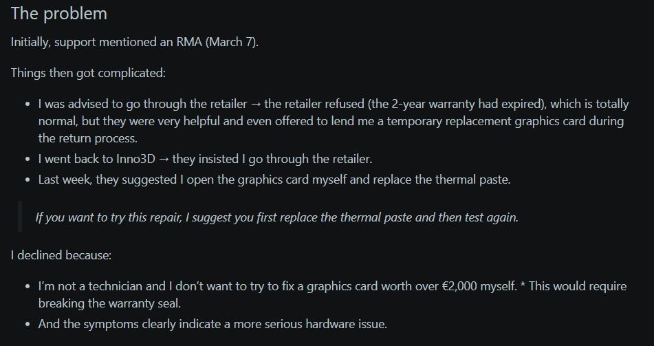 Kh&aacute;ch h&agrave;ng Inno3D phản &aacute;nh h&atilde;ng y&ecirc;u cầu tự thay keo tản nhiệt cho RTX 4090 khi gặp lỗi - Ảnh 3.