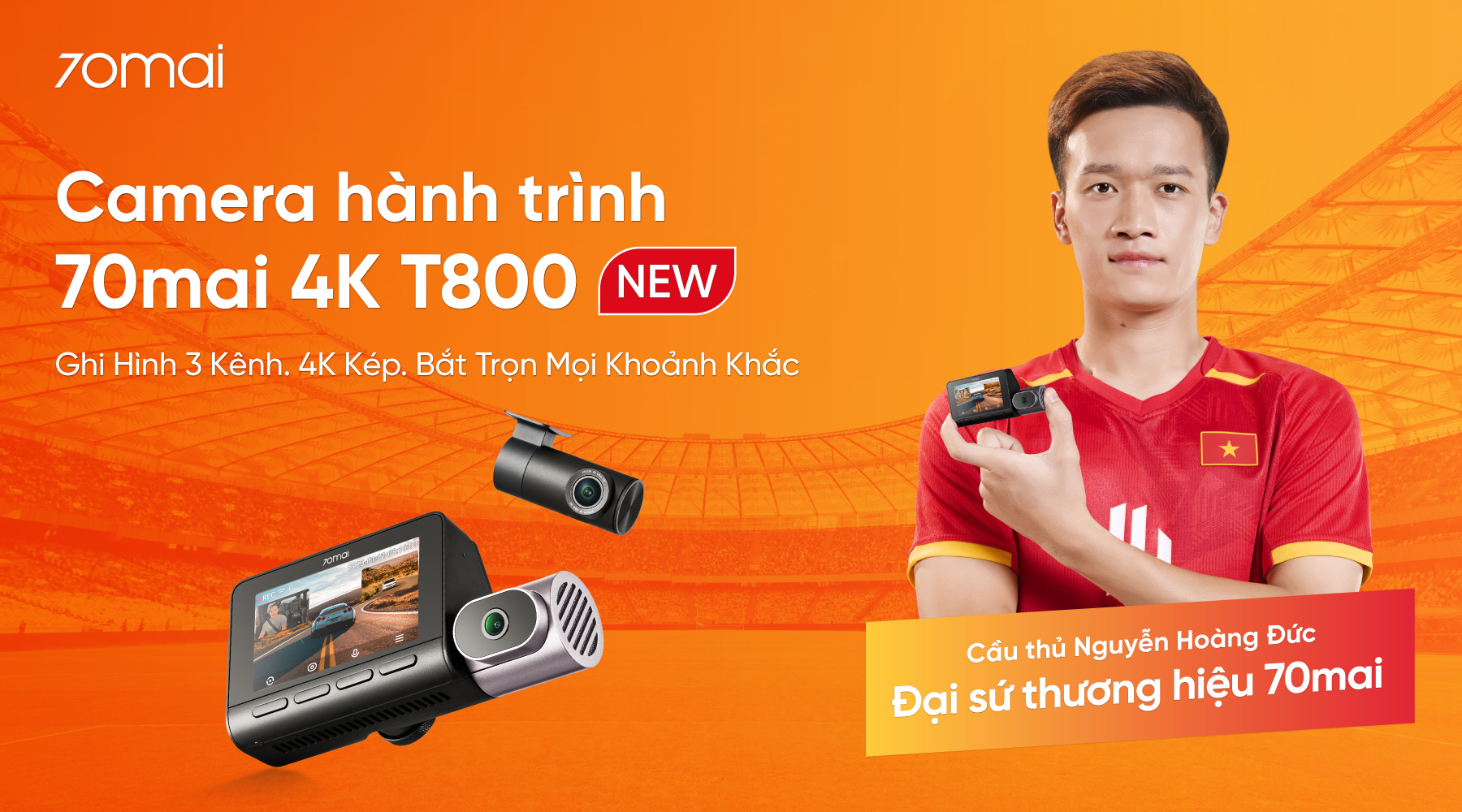 70mai ra mắt bộ đ&ocirc;i camera h&agrave;nh tr&igrave;nh 3 k&ecirc;nh 4K T800 v&agrave; T400 tại Việt Nam - Ảnh 2.