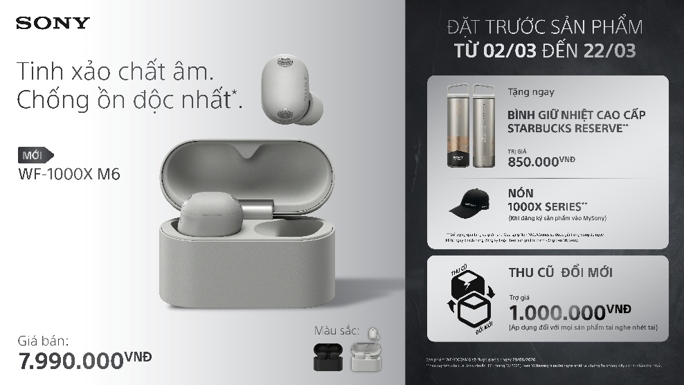 Sony tr&igrave;nh l&agrave;ng tai nghe true wireless chống ồn vượt trội WF-1000XM6 - Ảnh 5.