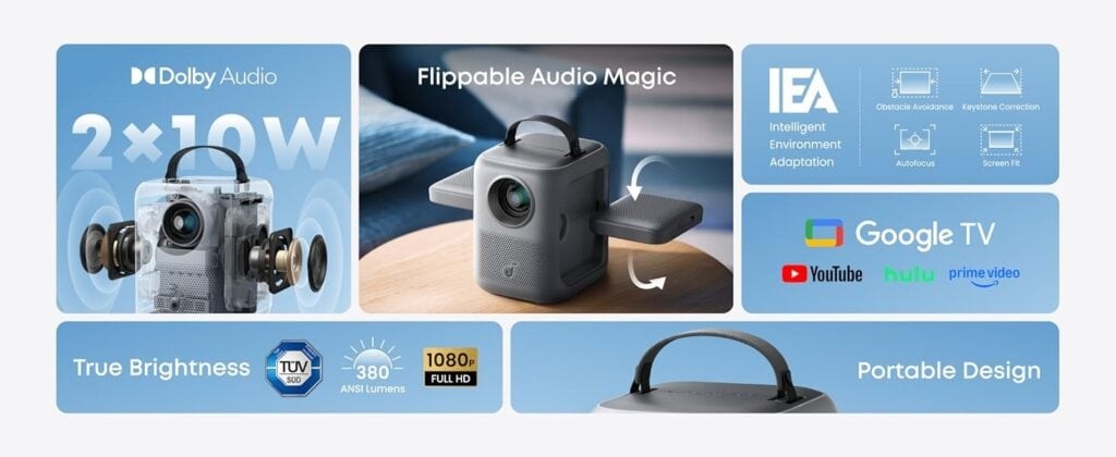 Anker Nebula P1i l&ecirc;n kệ tại Anh: M&aacute;y chiếu 150 inch chạy Google TV, giảm gần 2 triệu đồng so với gi&aacute; gốc- Ảnh 2.