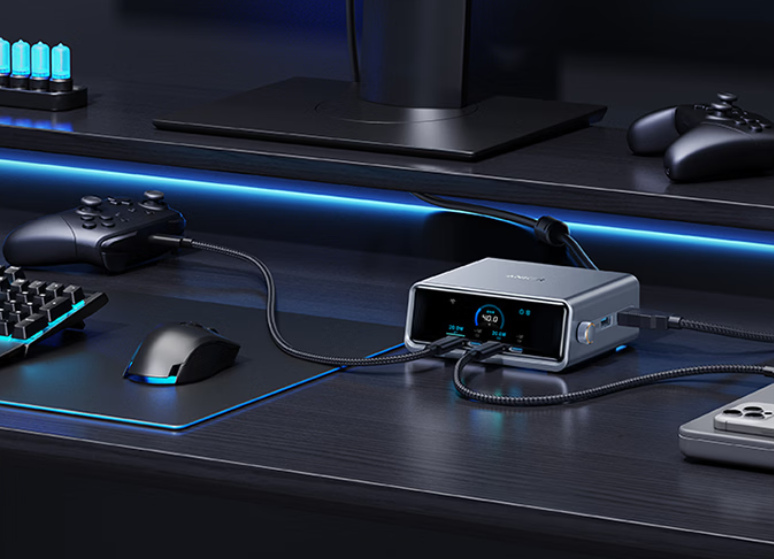 Anker ra mắt sạc để b&agrave;n 250W Pro+ gi&aacute; khoảng 3 triệu đồng: 6 cổng, m&agrave;n h&igrave;nh LCD, sạc MacBook Pro 16 inch ở 140W - Ảnh 2.