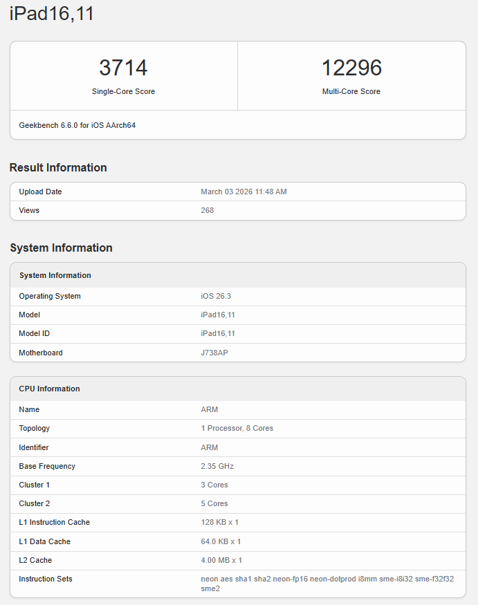 iPad Air M4 lộ điểm Geekbench: Hiệu năng tiệm cận iPad Pro, ch&ecirc;nh lệch chỉ khoảng 10% - Ảnh 2.