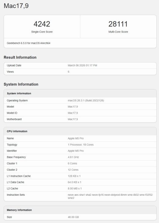 Chip Apple M5 Pro mạnh mẽ, hiệu năng tiệm cận M5 Max v&agrave; vượt trội M3 Ultra- Ảnh 2.