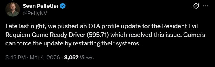 NVIDIA ph&aacute;t h&agrave;nh driver mới, khắc phục lỗi tụt FPS tr&ecirc;n Resident Evil Requiem - Ảnh 2.