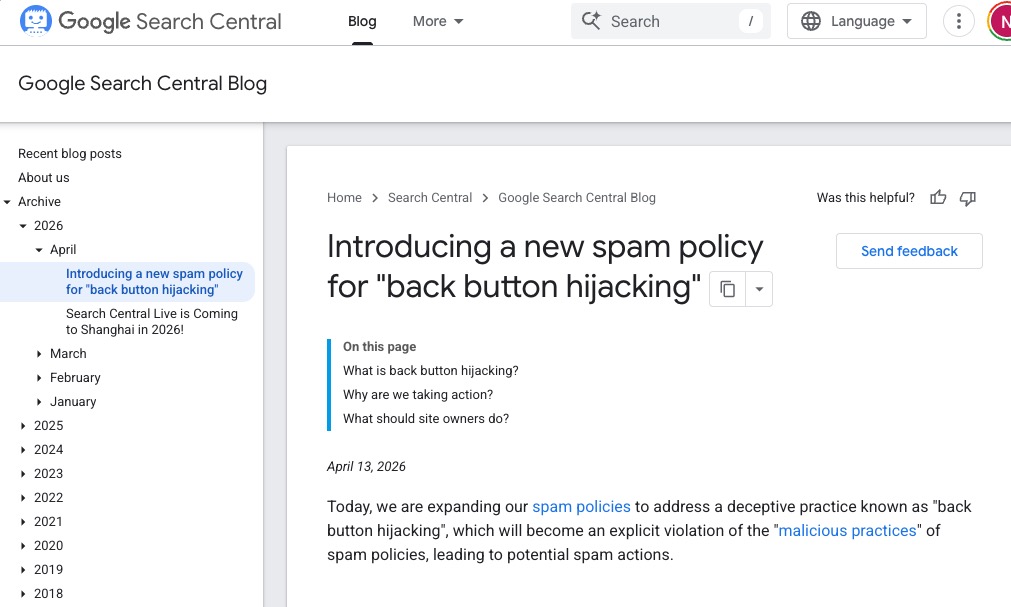 Bạn c&oacute; đang l&agrave; nạn nh&acirc;n của chi&ecirc;u tr&ograve; "bắt c&oacute;c" n&uacute;t Back? Google c&ocirc;ng bố &aacute;n phạt nặng cho c&aacute;c web vi phạm - Ảnh 2.