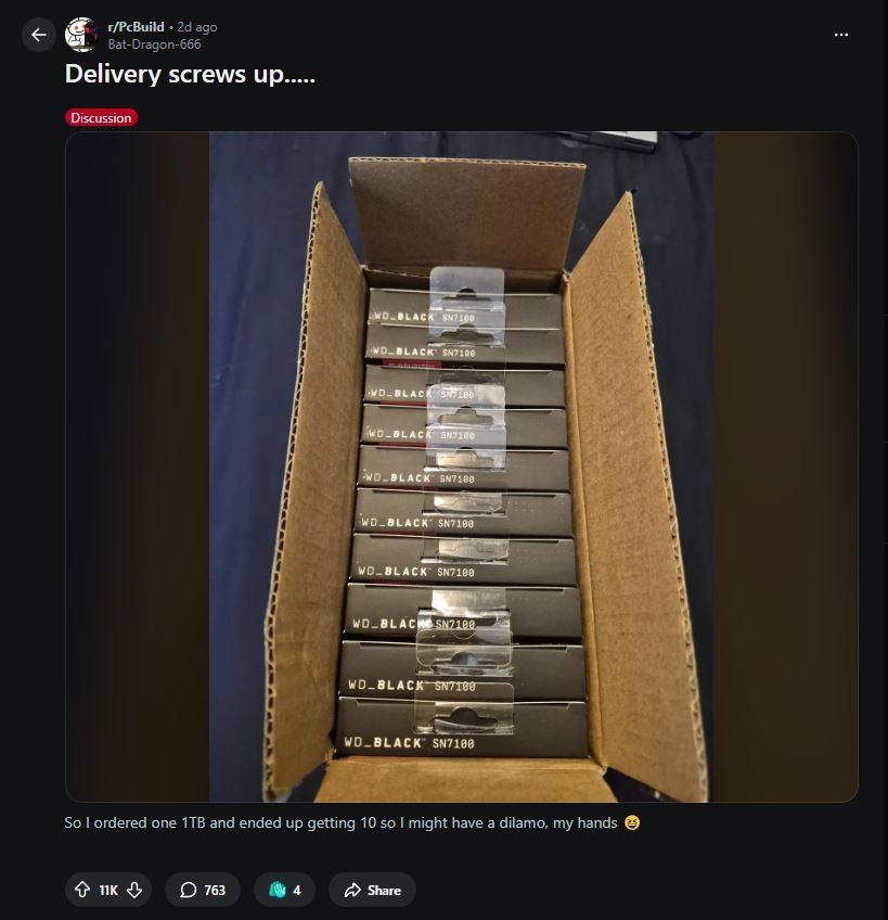 Mua 1 được 10: Amazon giao nhầm l&ocirc; SSD gi&aacute; hơn 50 triệu đồng cho kh&aacute;ch- Ảnh 2.