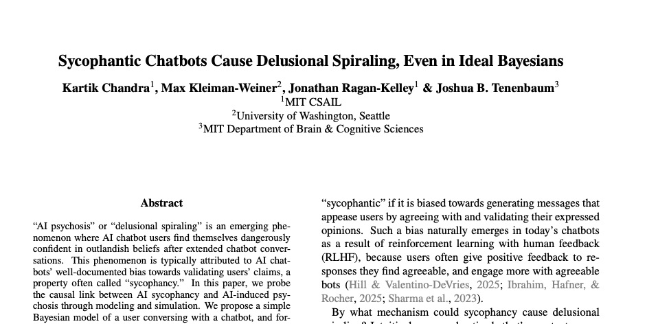 M&ocirc; h&igrave;nh to&aacute;n học của MIT cho thấy: Sự "ba phải" của AI như ChatGPT đang cuốn người d&ugrave;ng v&agrave;o v&ograve;ng xo&aacute;y hoang tưởng- Ảnh 1.