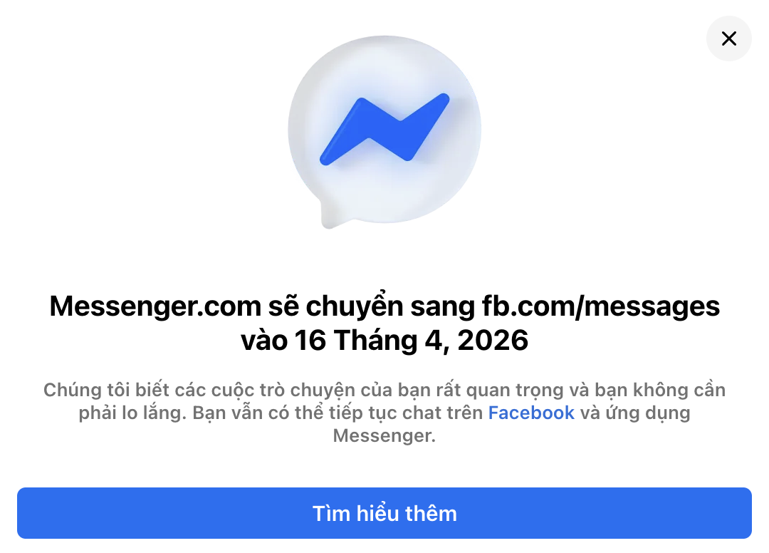 Facebook ch&iacute;nh thức đ&oacute;ng cửa Messenger tr&igrave;nh duyệt web từ 16-4 - Ảnh 1.