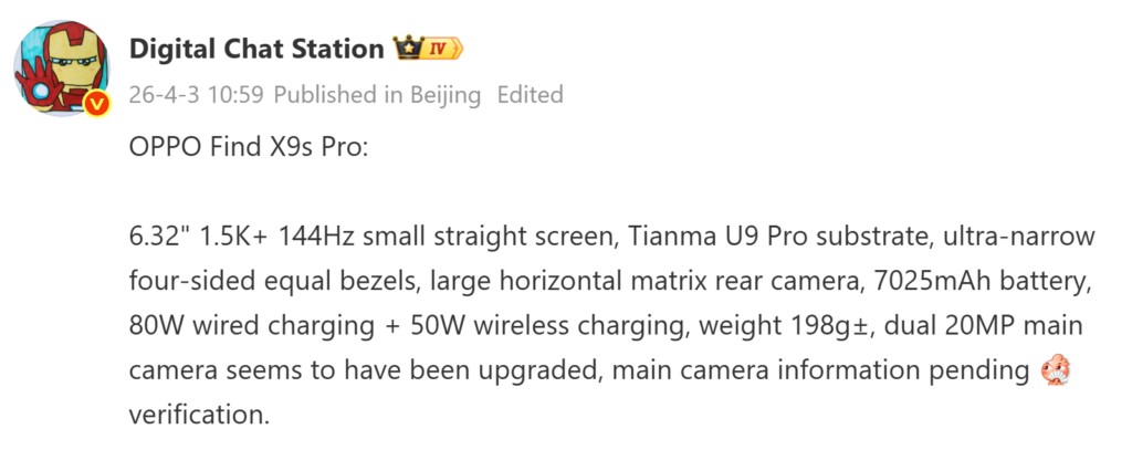 OPPO Find X9s Pro: nhỏ gọn nhất d&ograve;ng X9 nhưng pin vẫn "to" ngang bản thường - Ảnh 1.