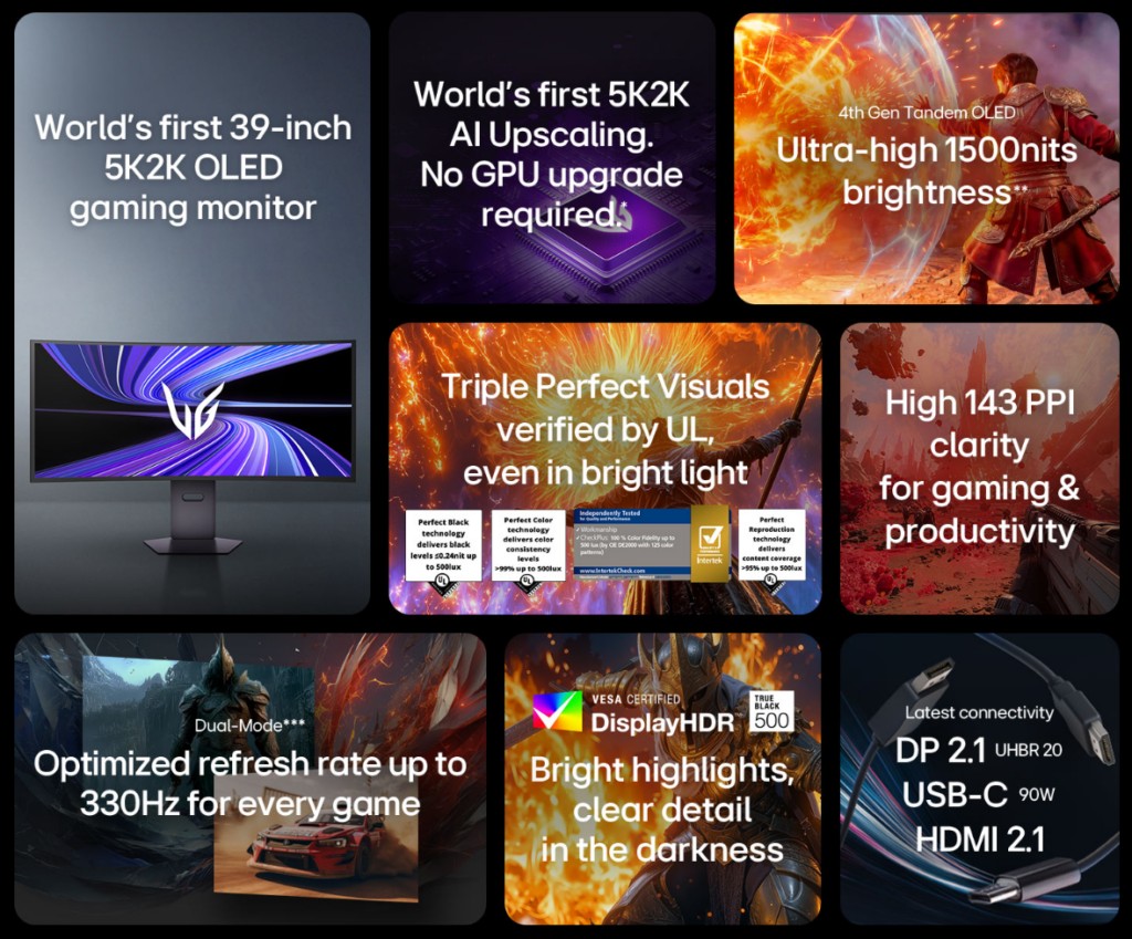LG UltraGear OLED 39 inch: M&agrave;n h&igrave;nh gaming tự n&acirc;ng ảnh 5K2K bằng AI - Ảnh 2.