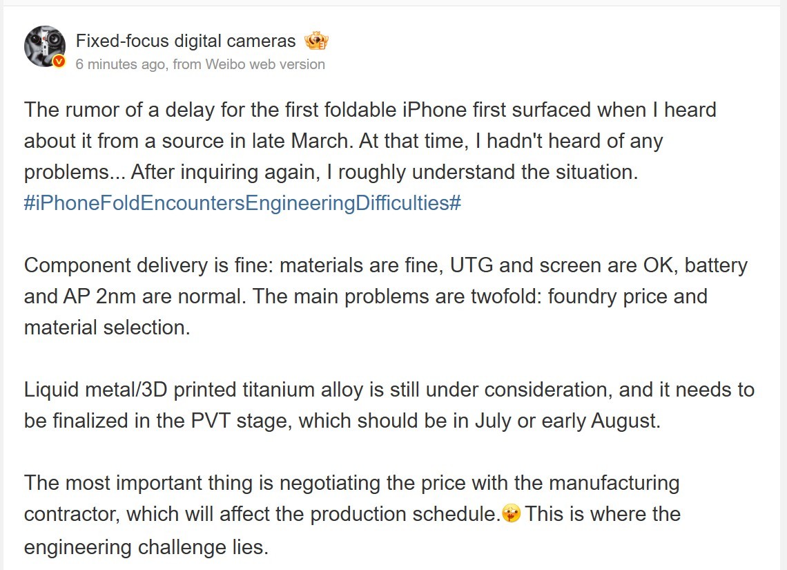 iPhone Fold c&oacute; thể ra mắt trễ v&igrave; Apple chưa chốt được linh kiện - Ảnh 2.