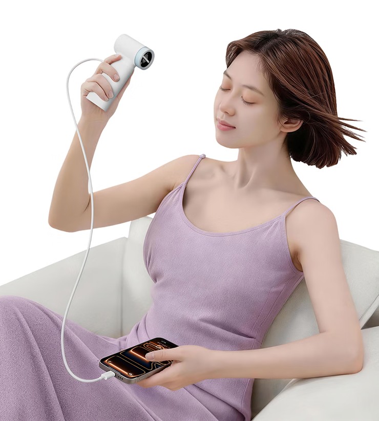 Cuktech b&aacute;n quạt cầm tay ki&ecirc;m pin sạc nhanh, chơi m&ocirc;-đun bằng nam ch&acirc;m - Ảnh 3.