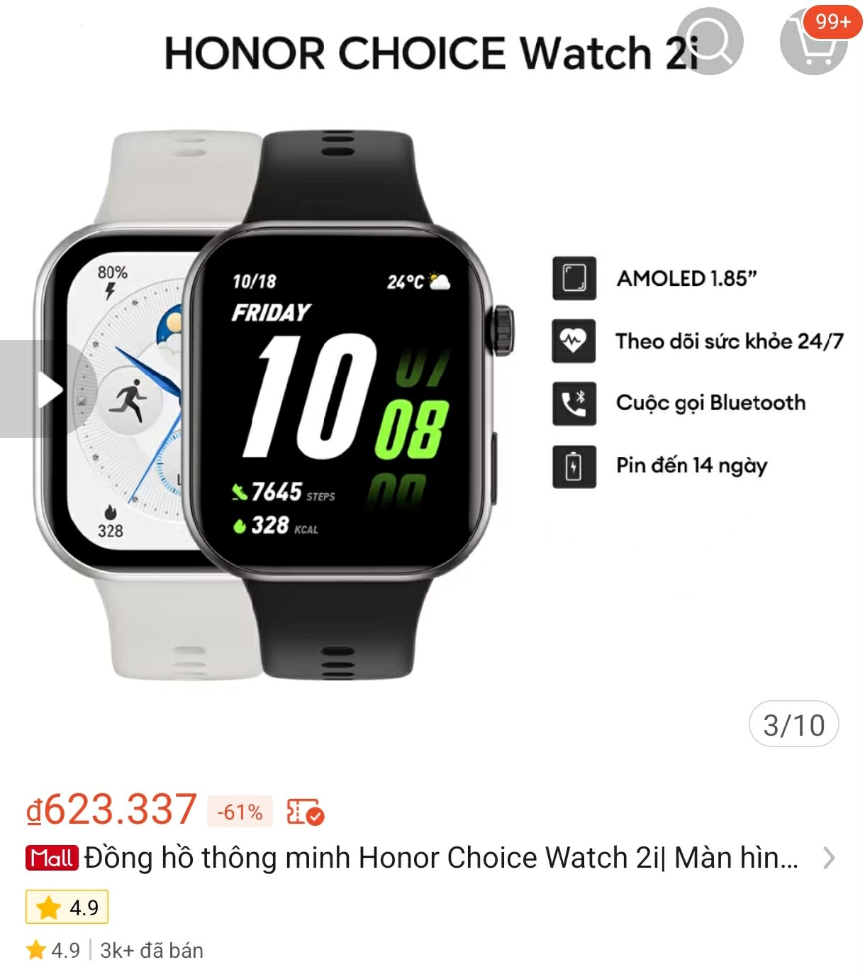 3 mẫu đồng hồ th&ocirc;ng minh đang giảm mạnh, chỉ khoảng 600.000đ: Chọn Samsung, Xiaomi hay Honor?- Ảnh 6.