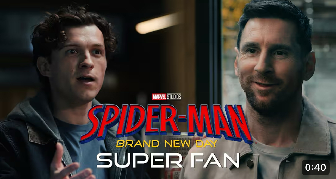 "C&uacute; nổ" truyền th&ocirc;ng: Messi bất ngờ xuất hiện trong trailer Spider-Man, bay giữa to&agrave; nh&agrave; chọc trời v&agrave; vẫn kh&ocirc;ng chịu n&oacute;i tiếng Anh - Ảnh 1.