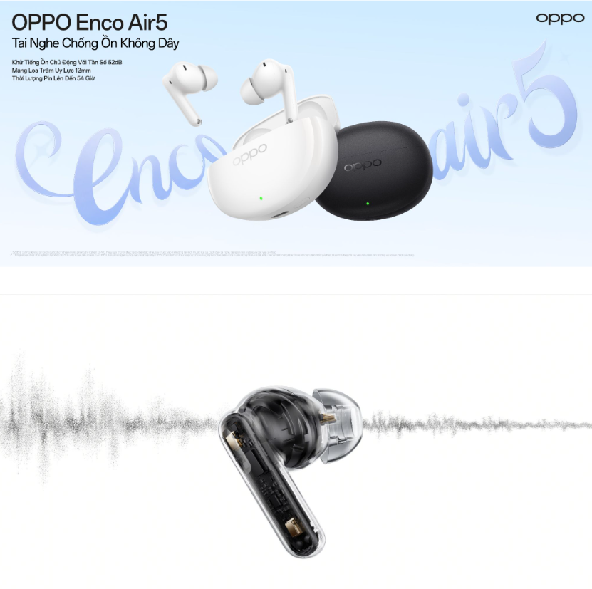 OPPO tung Enco Air5s v&agrave; Enco Air5 tại Việt Nam: Lần đầu c&oacute; tai nghe half-in-ear chống ồn chủ động, gi&aacute; từ 1,59 triệu đồng - Ảnh 3.