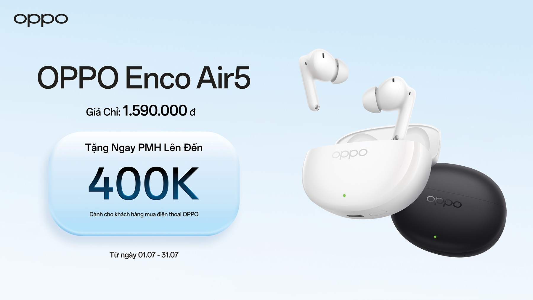 OPPO tung Enco Air5s v&agrave; Enco Air5 tại Việt Nam: Lần đầu c&oacute; tai nghe half-in-ear chống ồn chủ động, gi&aacute; từ 1,59 triệu đồng - Ảnh 5.