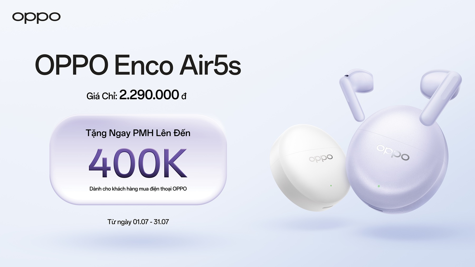 OPPO tung Enco Air5s v&agrave; Enco Air5 tại Việt Nam: Lần đầu c&oacute; tai nghe half-in-ear chống ồn chủ động, gi&aacute; từ 1,59 triệu đồng - Ảnh 4.