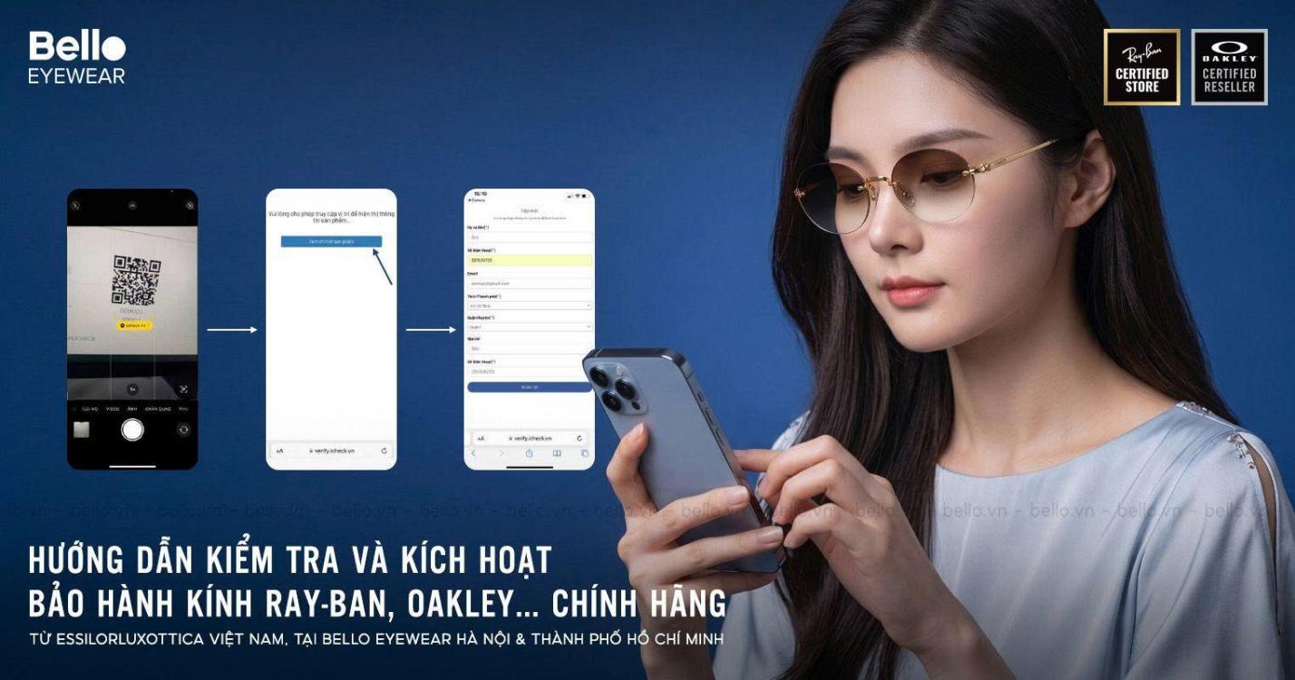 Bello Eyewear hướng dẫn kiểm tra v&agrave; k&iacute;ch hoạt bảo h&agrave;nh k&iacute;nh Ray-Ban, Oakley,... ch&iacute;nh h&atilde;ng - Ảnh 1.