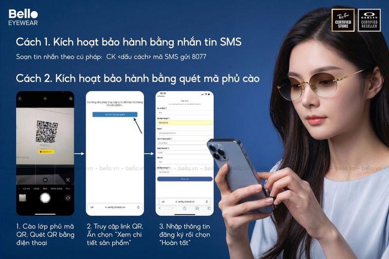 Bello Eyewear hướng dẫn kiểm tra v&agrave; k&iacute;ch hoạt bảo h&agrave;nh k&iacute;nh Ray-Ban, Oakley,... ch&iacute;nh h&atilde;ng - Ảnh 3.
