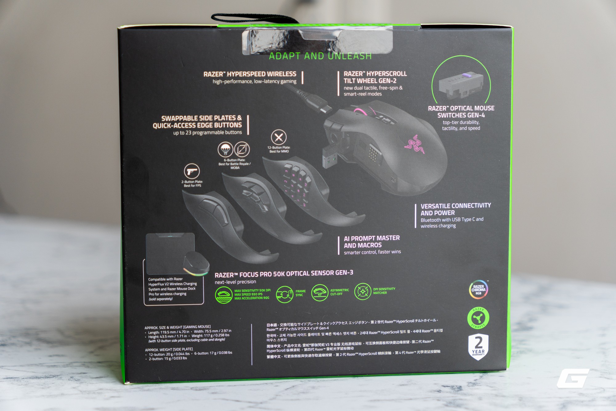 Tr&ecirc;n tay Razer Naga V3 Pro: &ldquo;Rắn ba đầu&rdquo; đ&uacute;ng nghĩa, biến h&igrave;nh để c&acirc;n mọi thể loại game - Ảnh 2.