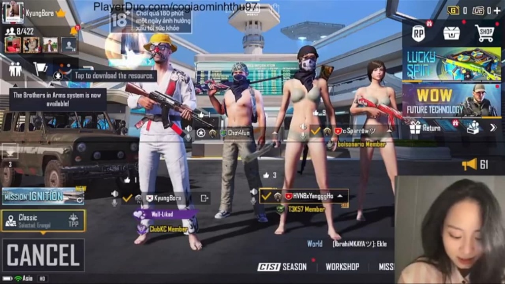 Màn hình một buổi livestream PUBG Mobile