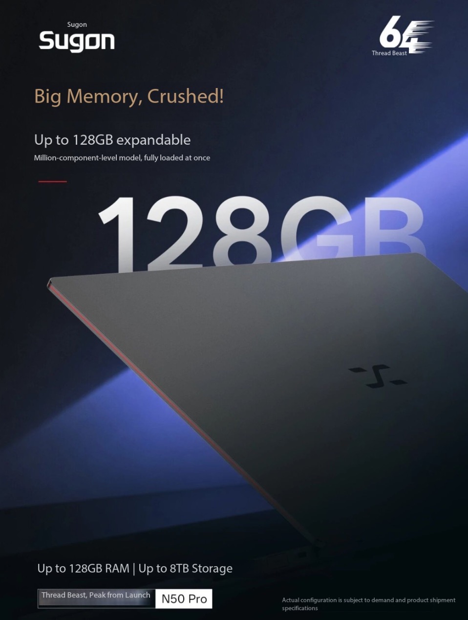 Đi trước Intel v&agrave; AMD, Trung Quốc ra mắt laptop 64 luồng đầu ti&ecirc;n thế giới, trang bị RAM 128 GB v&agrave; SSD 8 TB - Ảnh 2.