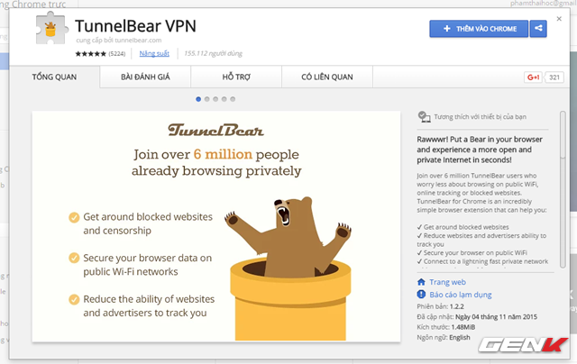 tunnelbear google chrome