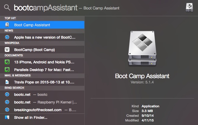 where to get boot camp for mac el capitan