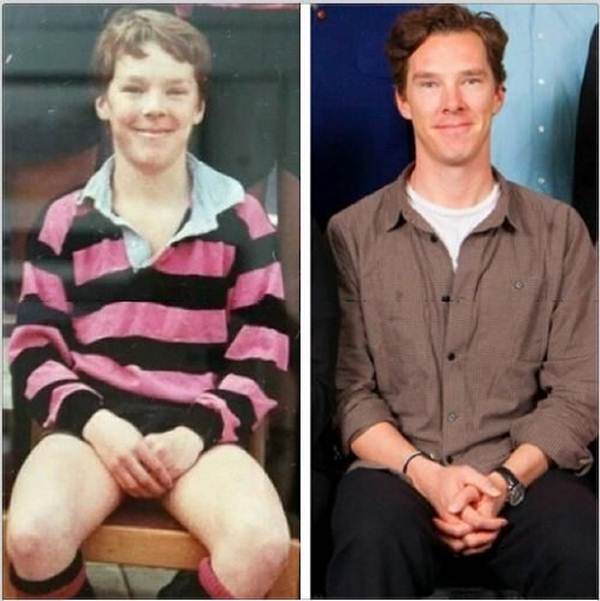 
Benedict Cumberbatch khi còn trẻ và hiện tại
