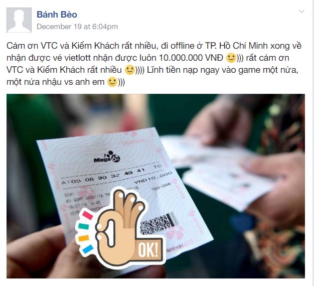 
Game thủ Việt bất ngờ trúng giải nhất Vietlott, trị giá 10 triệu đồng
