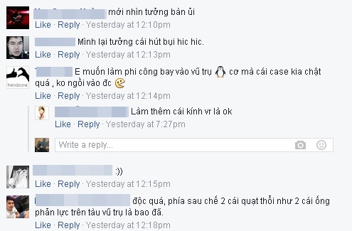 
Một số thành viên thì lại thấy nó giống chiếc bàn ủi, máy hút bụi, hay thậm chí là phòng hấp da trong mấy bộ phim của Nhật :D
