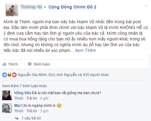 
H.T đăng bài đính chính về việc trót mua tặng hoa hồng, tán nhầm vợ ingame của đại gia V.M.
